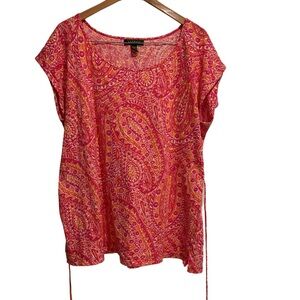 Laurel Ralph Lauren Women’s T-shirt Paisley Print Multicolor